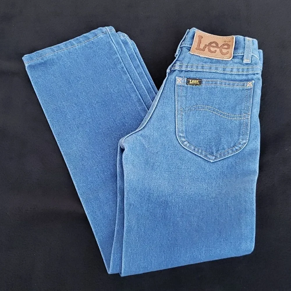Vintage 1990s Bright Blue Lee Jeans Sz 10 Slim